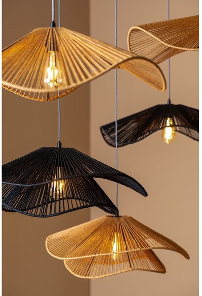 Lampada a sospensione color oro con paralume in carta intrecciata ø 60 cm Sombra - Leitmotiv