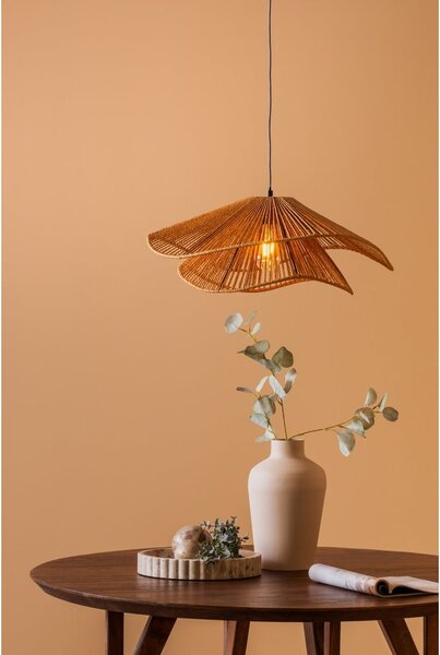 Lampada a sospensione color oro con paralume in carta intrecciata ø 60 cm Sombra - Leitmotiv