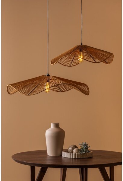 Lampada a sospensione color oro con paralume in carta intrecciata ø 60 cm Sombra - Leitmotiv