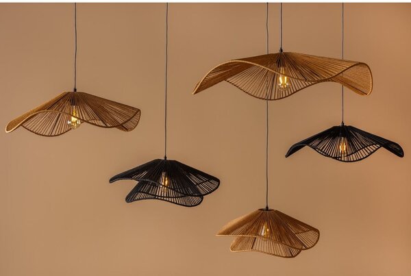 Lampada a sospensione color oro con paralume in carta intrecciata ø 60 cm Sombra - Leitmotiv