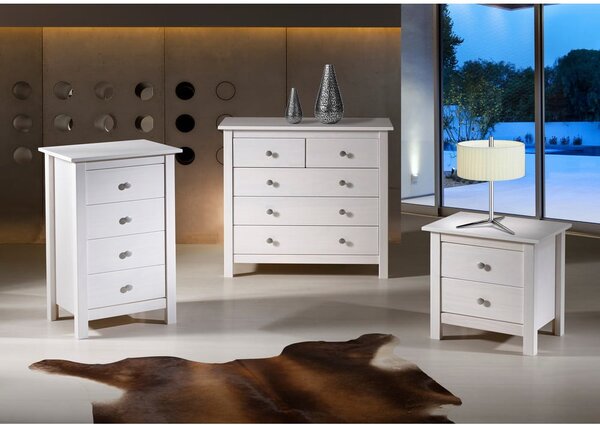 Cassettiera alta in pino bianco 79x80 cm Berna - Marckeric