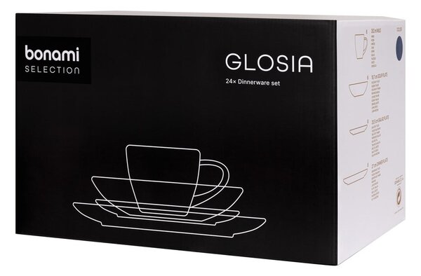 Set da pranzo in gres blu scuro 24 pezzi Glosia - Bonami Selection