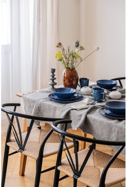 Set da pranzo in gres blu scuro 24 pezzi Glosia - Bonami Selection