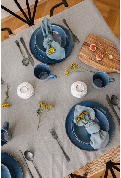 Set da pranzo in gres blu scuro 16 pezzi Glosia - Bonami Selection