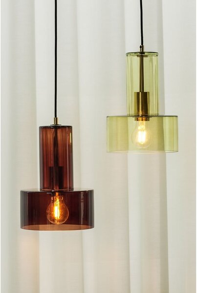 Lampada a sospensione in vetro verde ø 20 cm Ripple - Hübsch