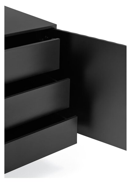 Cassettiera bassa nera 211x80 cm Sierra - Teulat
