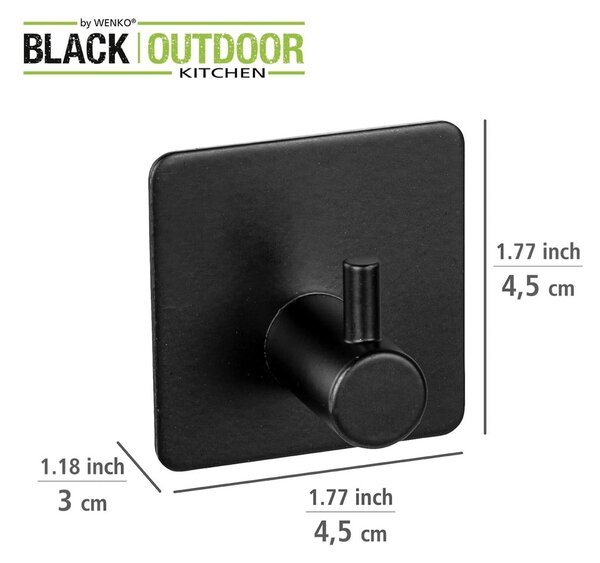 Ganci autobloccanti in acciaio inox nero in set di 2 pezzi Black Outdoor Kitchen Ureo - Wenko