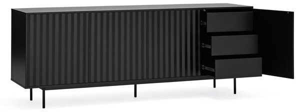 Cassettiera bassa nera 211x80 cm Sierra - Teulat