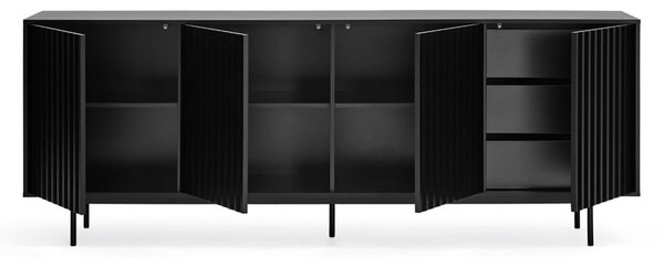 Cassettiera bassa nera 211x80 cm Sierra - Teulat