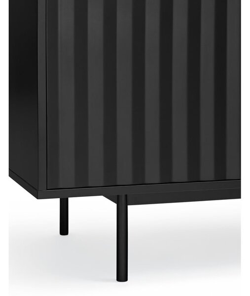 Cassettiera bassa nera 211x80 cm Sierra - Teulat