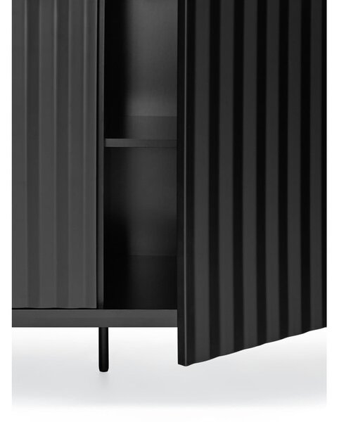 Cassettiera bassa nera 211x80 cm Sierra - Teulat