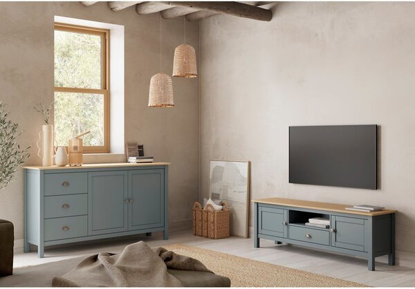 Mobile TV verde polveroso in pino massiccio 158x53x40 cm Misti – Marckeric