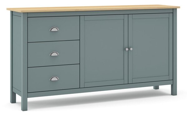Cassettiera verde polveroso in pino massiccio 150x80x40 cm Misti – Marckeric