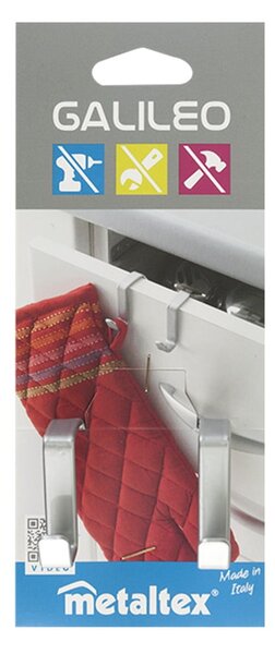 Doppio gancio sulla porta Galileo - Metaltex