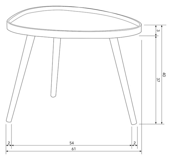 Tavolo portaoggetti 50x61 cm Mae - WOOOD