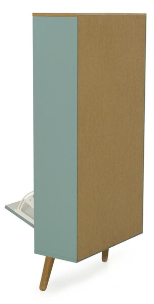 Scarpiera verde con gambe in legno di rovere con 3 calci Dot - Tenzo