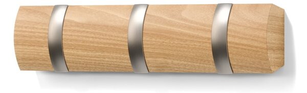Appendiabiti da parete in legno di pioppo in colore naturale Flip - Umbra