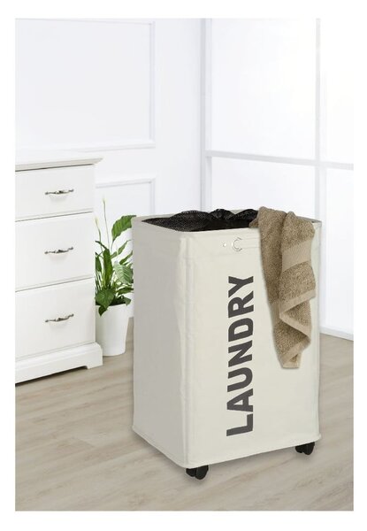 Cesto portabiancheria Quadro beige, 79,2 l Corno - Wenko