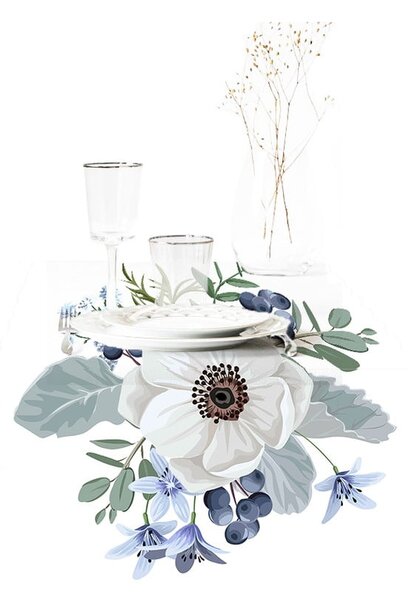 Runner 40x130 cm Blue Rose – Minimalist Cushion Covers