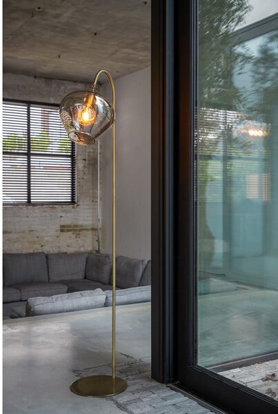 Lampada da terra color oro (altezza 160 cm) Rakel - Light & Living