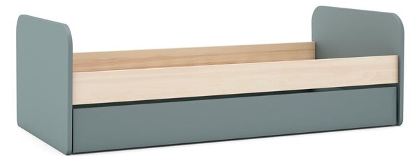 Letto da bambini estraibile verde polveroso con effetto pino con contenitore con rete inclusa 90x200 cm Esteban – Marckeric
