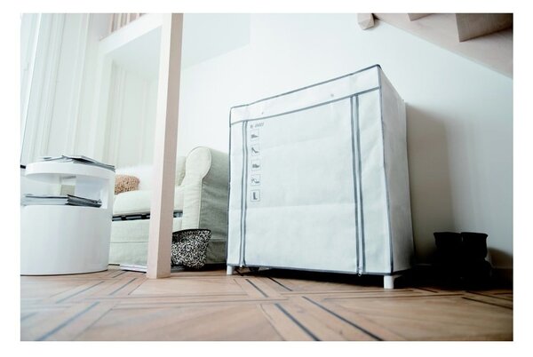 Scarpiera in tessuto bianco e nero Scarpe, 25 scomparti - Compactor