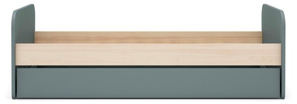 Letto da bambini estraibile verde polveroso con effetto pino con contenitore con rete inclusa 90x200 cm Esteban – Marckeric