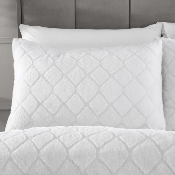 Biancheria da letto singola bianca micro felpata 135x200 cm Cosy Diamond - Catherine Lansfield