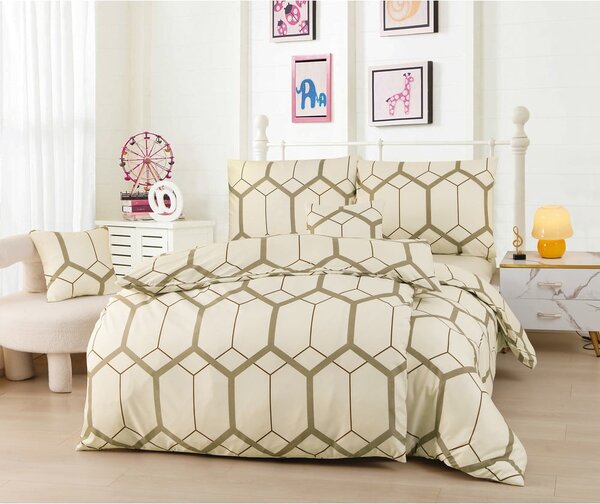 Biancheria da letto singola panna 6 pezzi in microsatin 140x200 cm Carter - My House