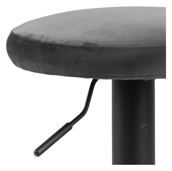 Sedia da bar grigia in imbottito con altezza regolabile (altezza della seduta 62 cm) Finch – Actona