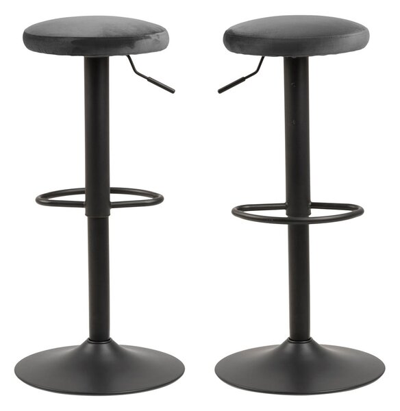 Sedia da bar grigia in imbottito con altezza regolabile (altezza della seduta 62 cm) Finch – Actona