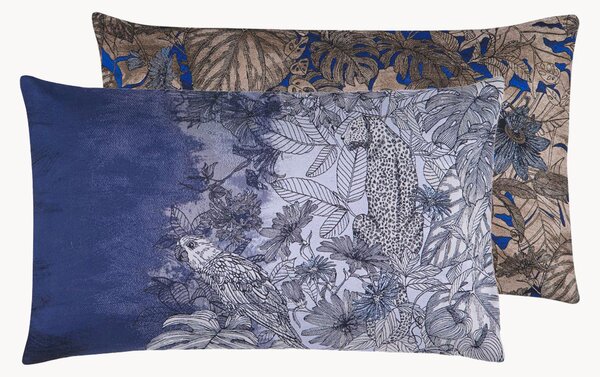 Copricuscino reversibile in jacquard Blue Hour