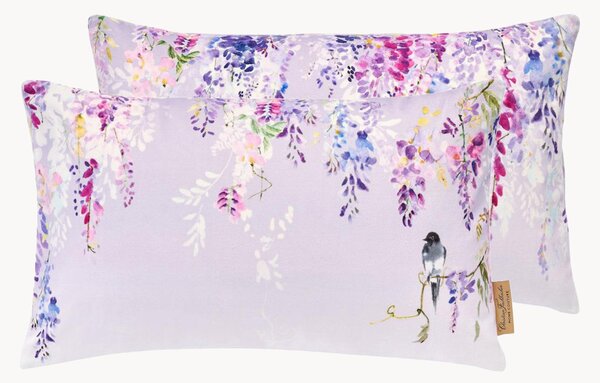 Copricuscino reversibile in velluto di cotone Purple Rain