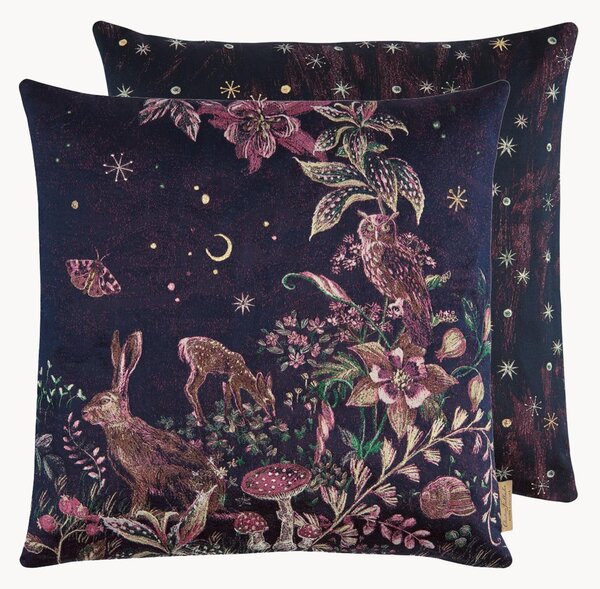 Copricuscino reversibile in jacquard Magic Forest