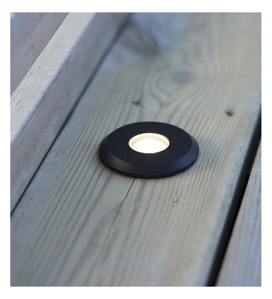 Černé zápustné svítidlo Markslöjd Garden 24 Decklight, ø 60 mm