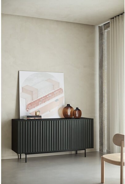 Cassettiera bassa nera 159x80 cm Sierra - Teulat