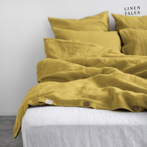 Biancheria gialla per letto singolo 140x200 cm Lemon Curry - Linen Tales