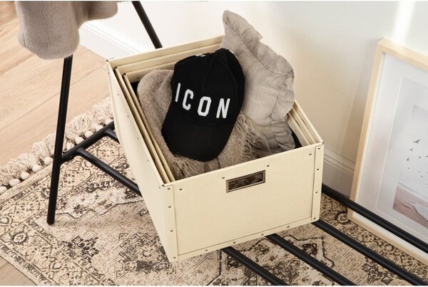 Scatole di cartone beige in set da 3 Ture - Bigso Box of Sweden