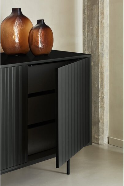 Cassettiera bassa nera 159x80 cm Sierra - Teulat
