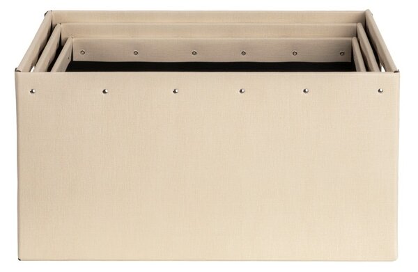 Scatole di cartone beige in set da 3 Ture - Bigso Box of Sweden