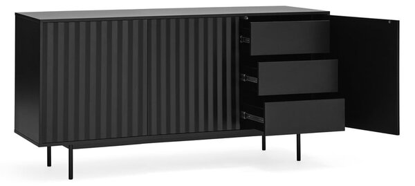 Cassettiera bassa nera 159x80 cm Sierra - Teulat