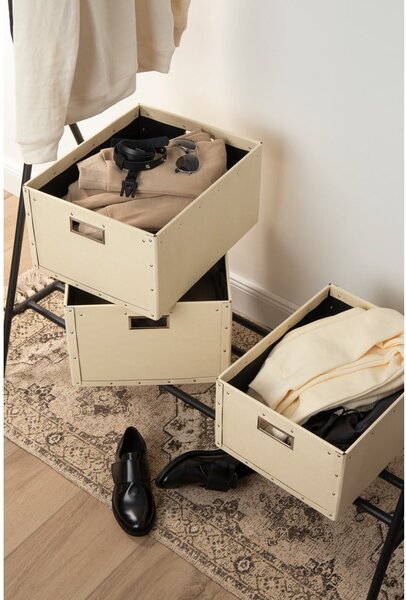 Scatole di cartone beige in set da 3 Ture - Bigso Box of Sweden
