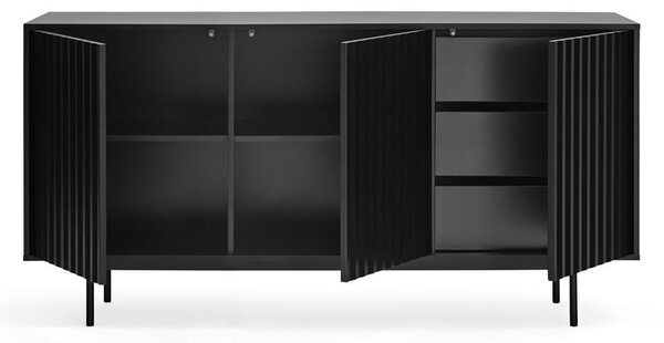 Cassettiera bassa nera 159x80 cm Sierra - Teulat
