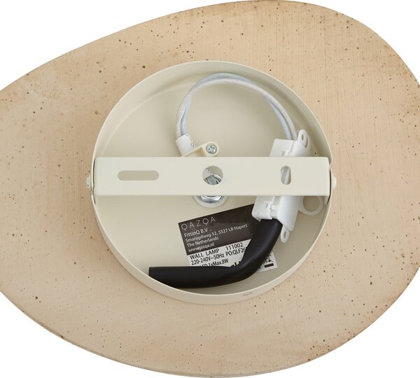 Lampada da parete Japandi in pietra naturale organica con vetro opalino - Josie