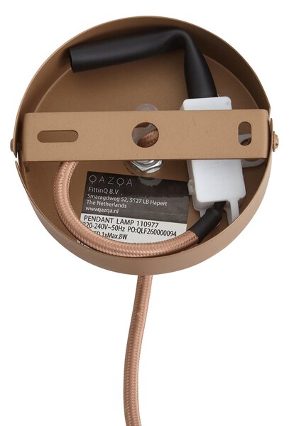 Lampada a sospensione di design bronzo scuro con vetro ambrato - Kemner