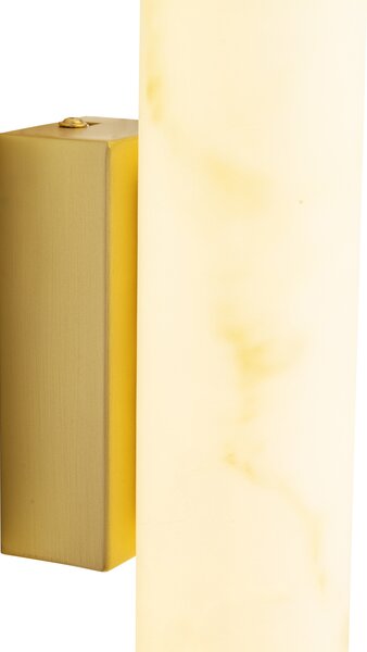 Lampada da parete Japandi in ottone e alabastro con LED dimmerabile a 3 fasi - Josephine