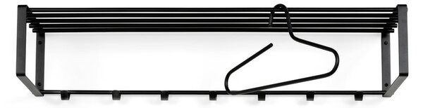 Attaccapanni da parete nero in metallo con scaffale 100 cm Rex – Spinder Design