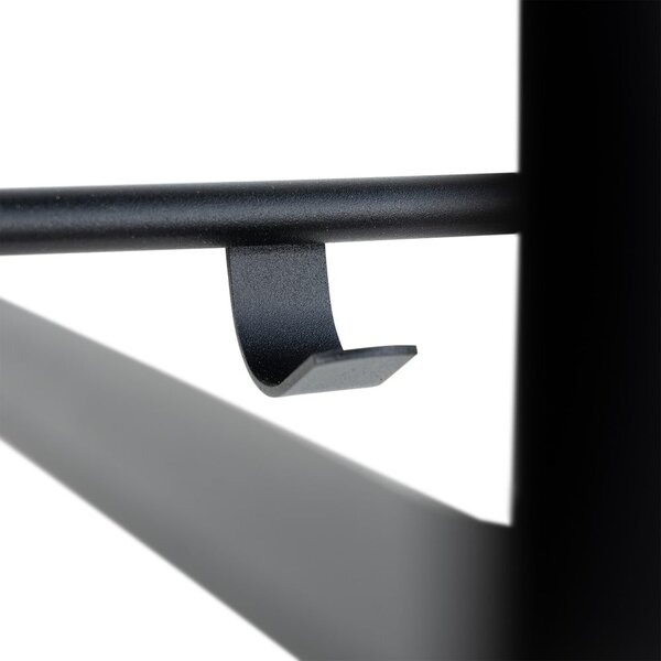 Attaccapanni da parete nero in metallo con scaffale 100 cm Rex – Spinder Design
