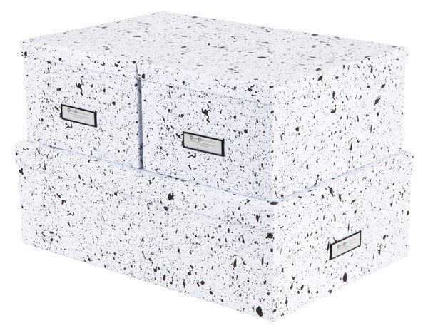 Set di 3 scatole portaoggetti in bianco e nero Inge - Bigso Box of Sweden