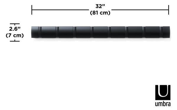 Appendiabiti da parete nero in legno di frassino Flip - Umbra
